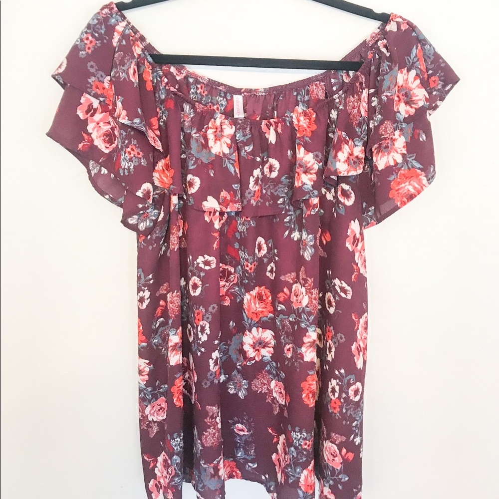 Floral off the shoulder blouse